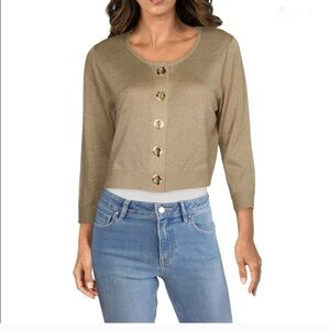 Calvin Klein Gold Cardigan Sweater Size: Small